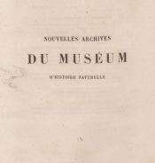 Nouvelles Archives du muséum d'histoire naturelle de Paris. Tome 6